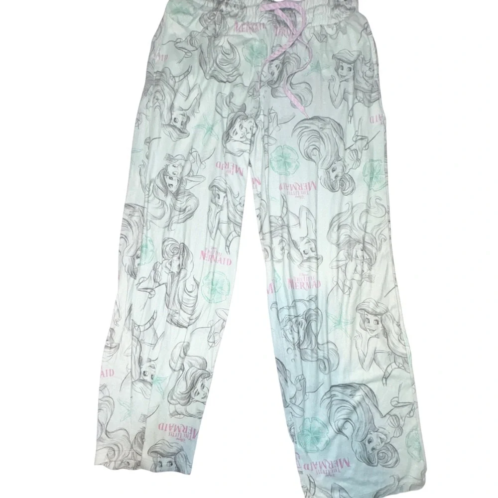 Disney The Little Mermaid Women's Sleep Pants large 12/14 blue sleeping - Picture 2 of 8